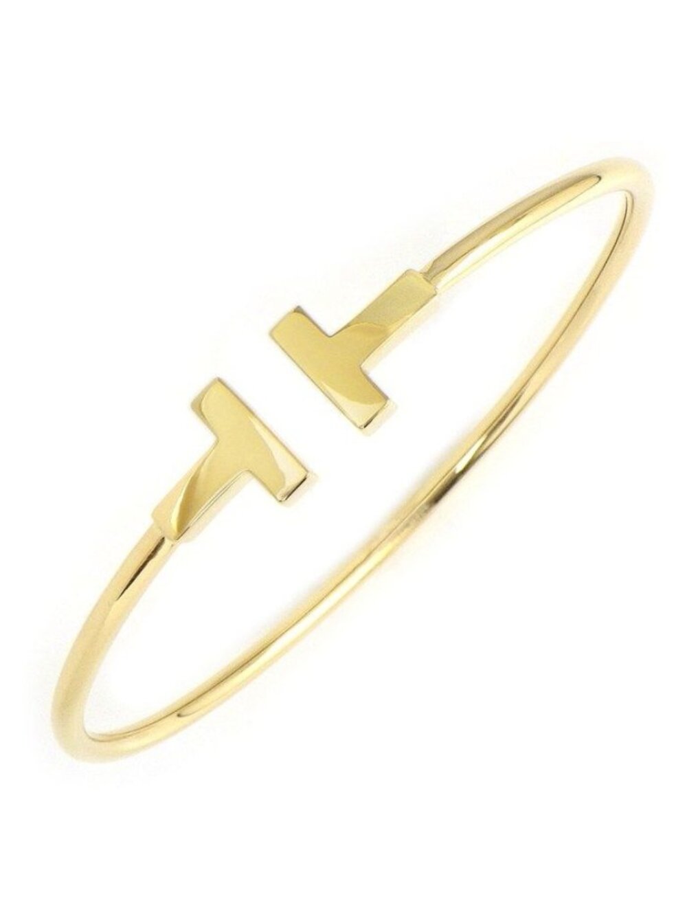 Tiffany & Co Bangle T Wire 18k Yellow Gold Bracelet